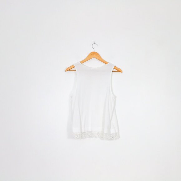 *a.n.a White Tank Top with Lace Trim - Picture 7 of 8
